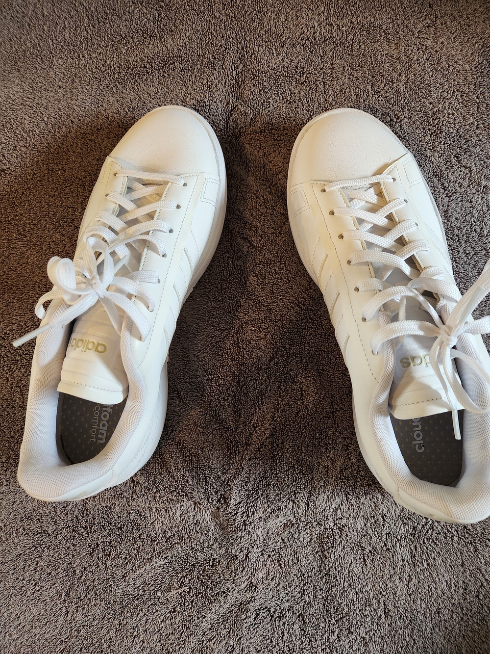 Adidas Women's Cloudfoam White Lace-Up Sneakers